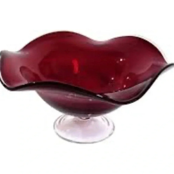 Late 20th Century Murano Style Ruby Red Dish - Picture 1 of 4